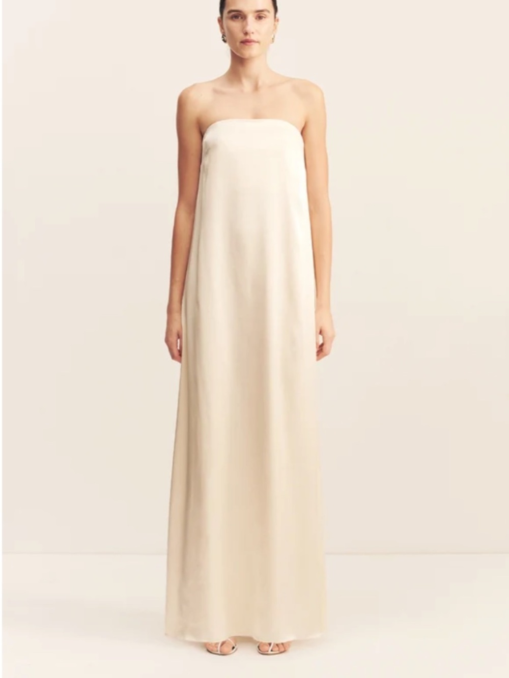 Shona Joy - La Lune Strapless Column Maxi Dress - Cream - NWT